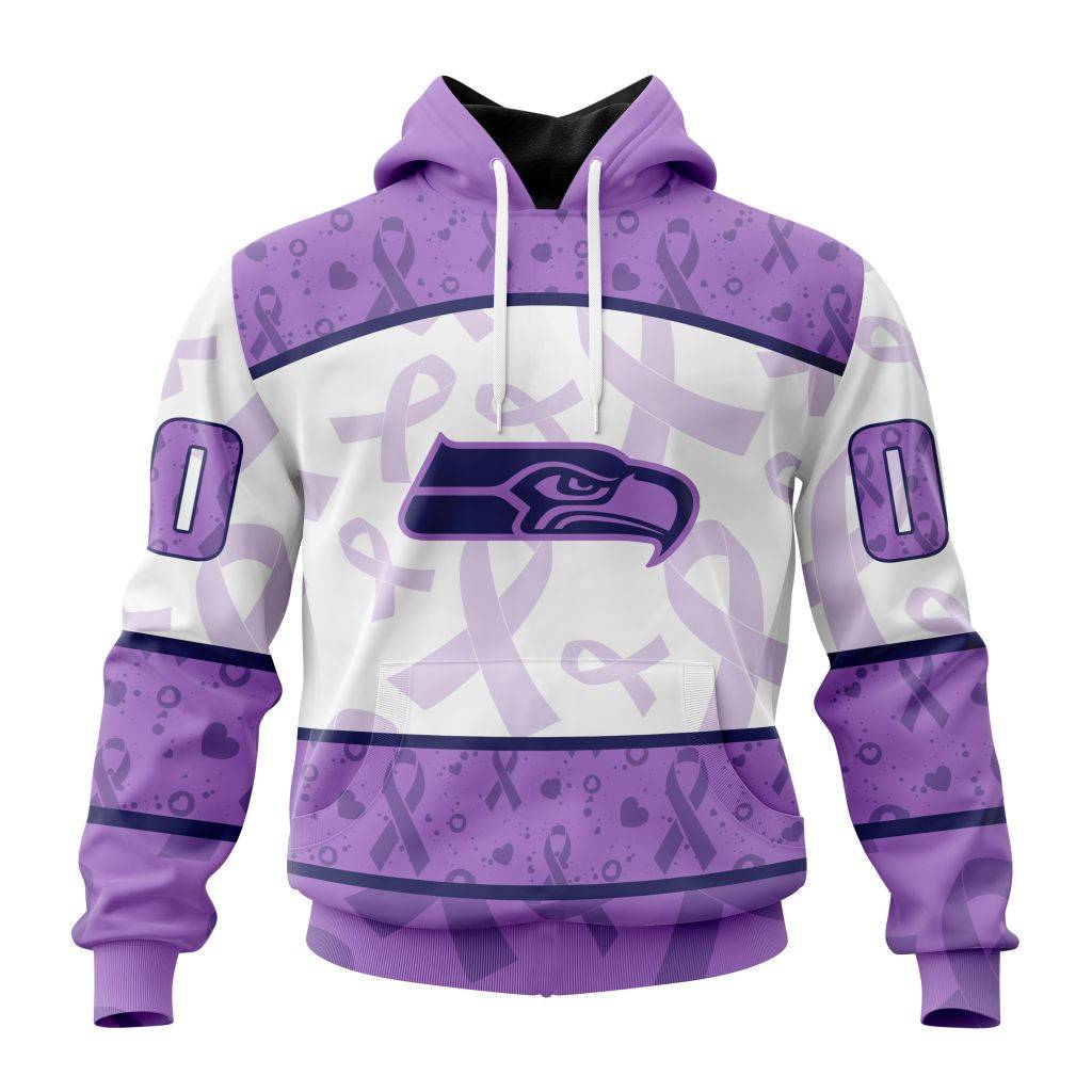 Personalized Nfl Seattle Seahawks Special Lavender Fights Cancer Hoodie