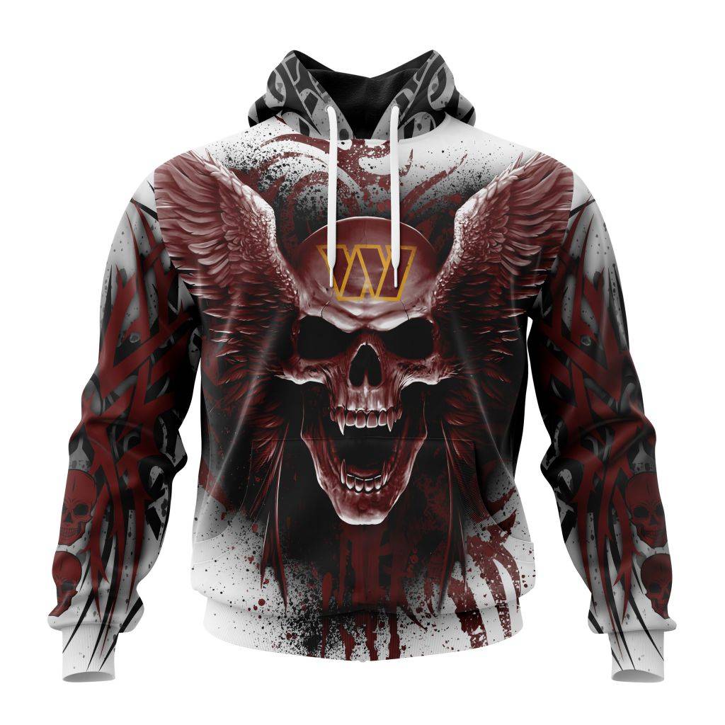 Personalized Nfl Washington Commanders Special Kits With Skull Art Hoodie