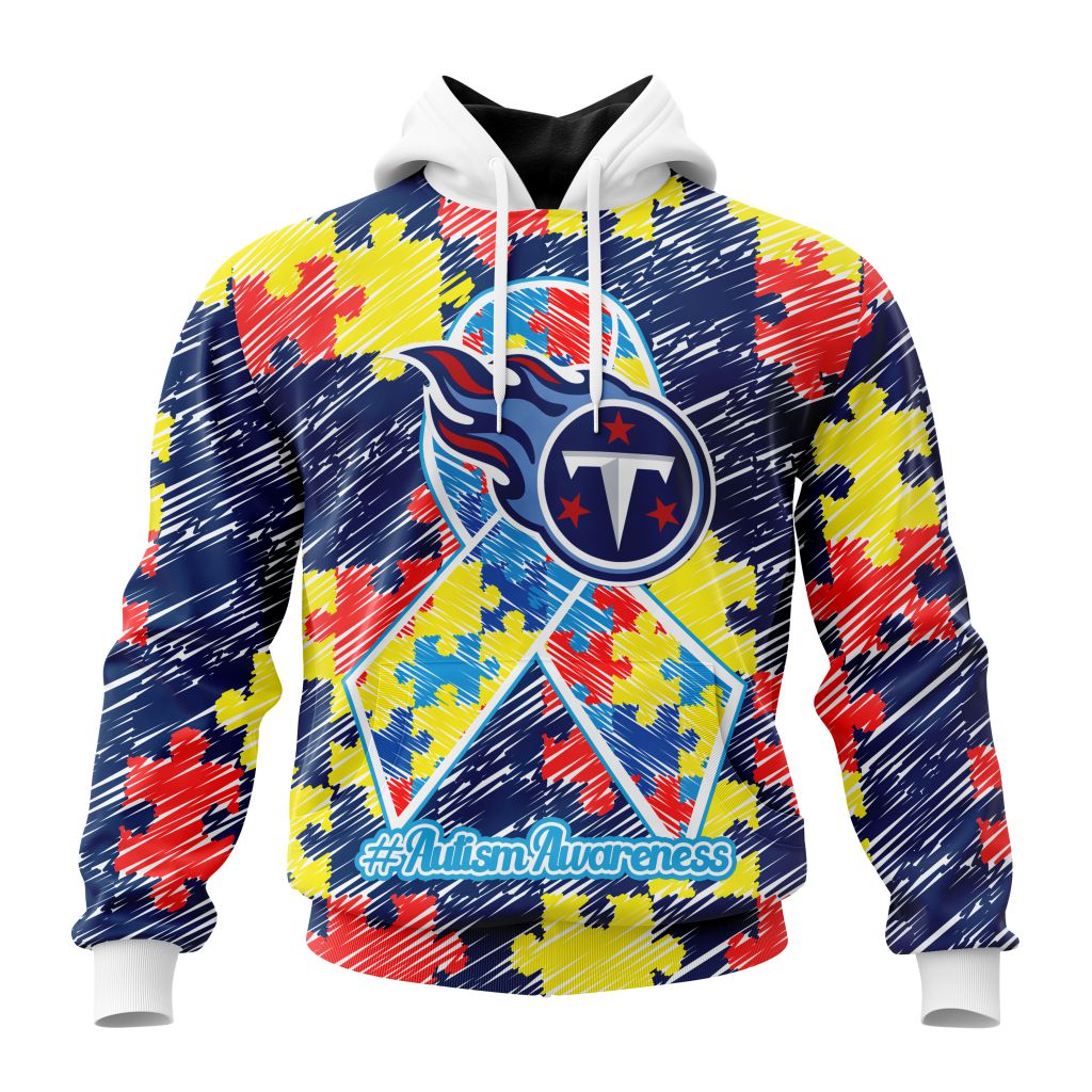 Personalized Nfl Tennessee Titans Puzzle Autism Awareness Hoodie