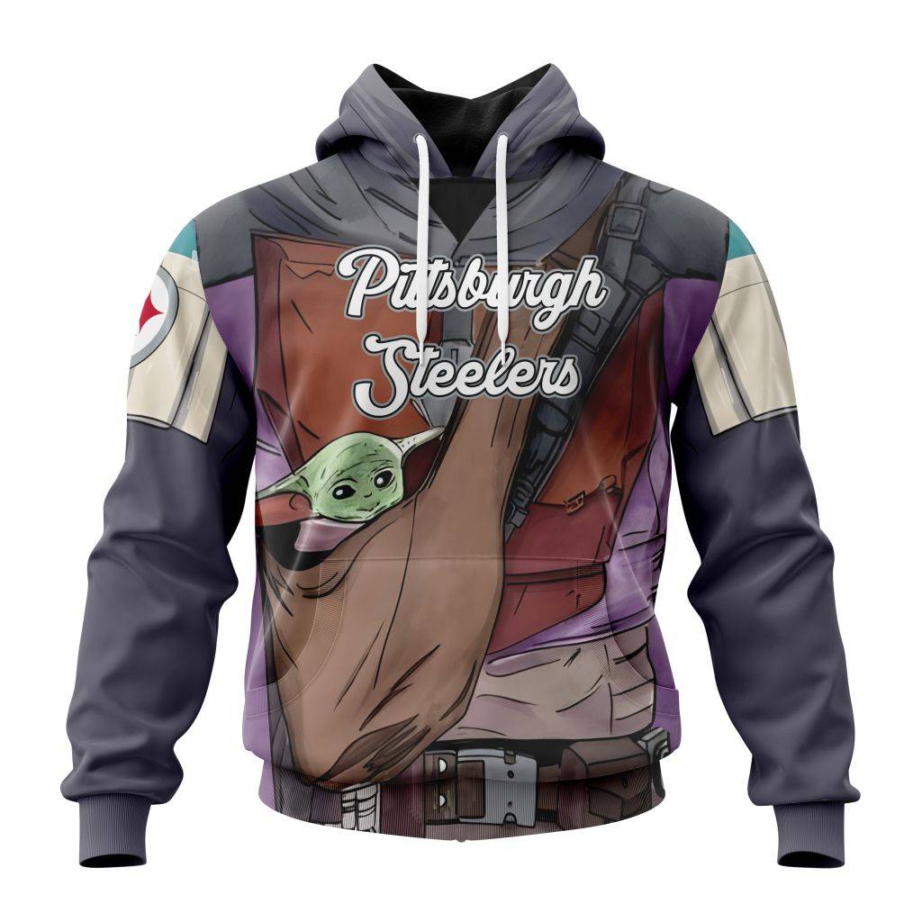 Personalized Nfl Pittsburgh Steelers Specialized Mandalorian And Baby Yoda Hoodie