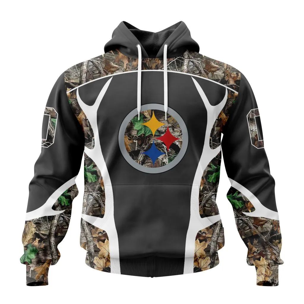 Personalized Nfl Pittsburgh Steelers Camo Hunting Design Hoodie