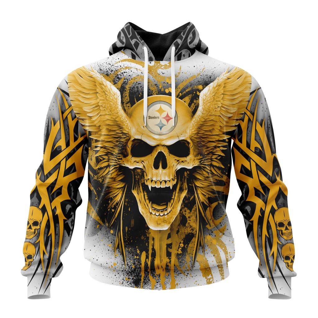 Personalized Nfl Pittsburgh Steelers Special Kits With Skull Art Hoodie