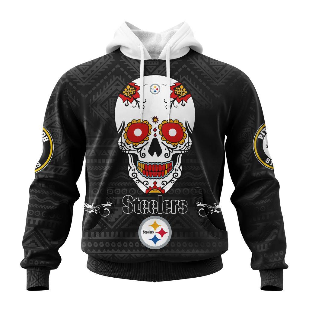 Personalized Nfl Pittsburgh Steelers Specialized Kits For Dia De Muertos Hoodie