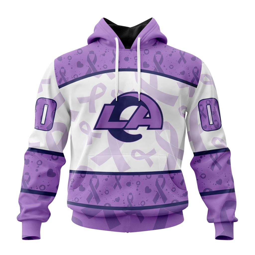 Personalized Nfl Los Angeles Rams Special Lavender Fights Cancer Hoodie