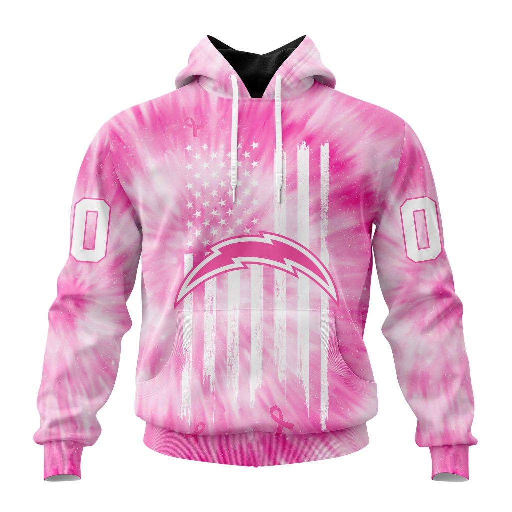 Personalized Nfl Los Angeles Chargers Special Pink Tie-Dye Hoodie
