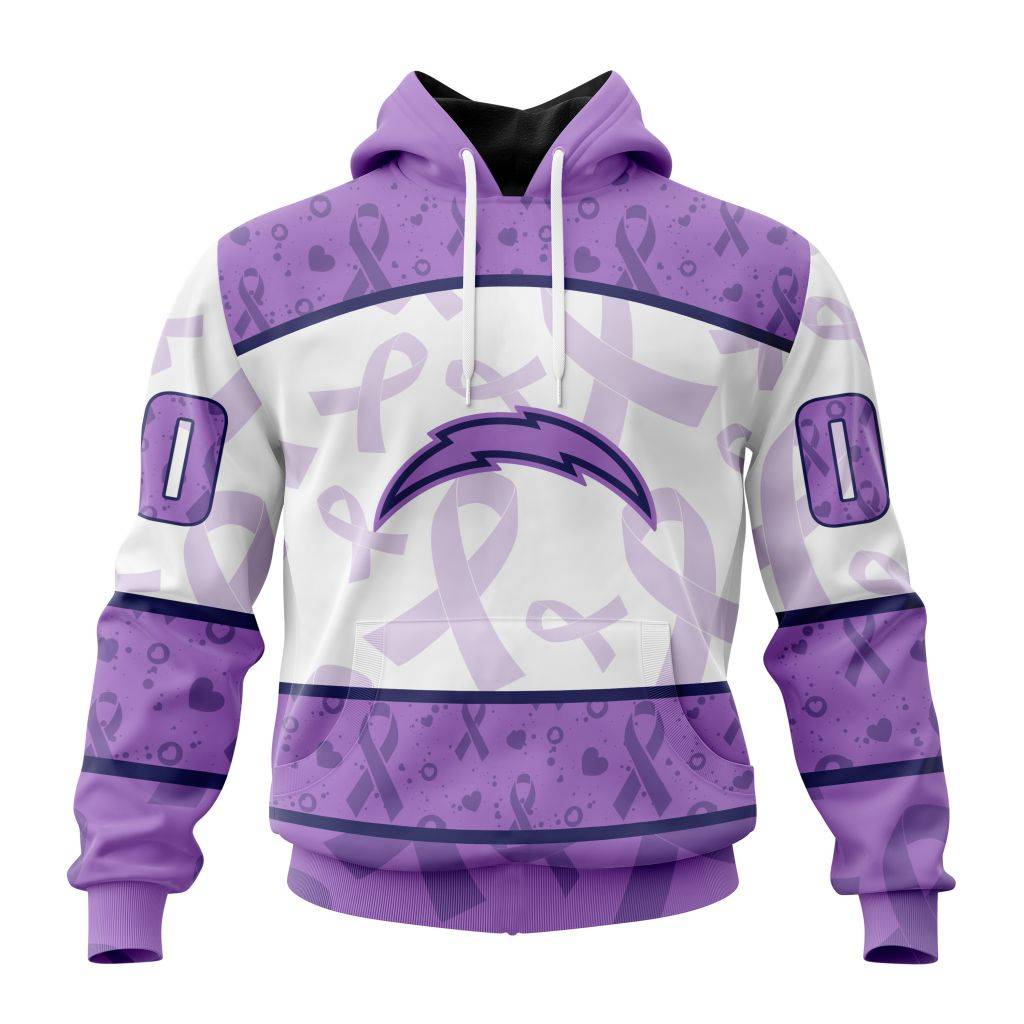 Personalized Nfl Los Angeles Chargers Special Lavender Fights Cancer Hoodie