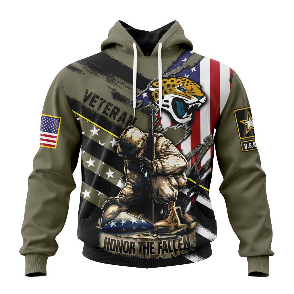 Personalized Nfl Jacksonville Jaguars Honor Veterans Kneeling Soldier Hoodie