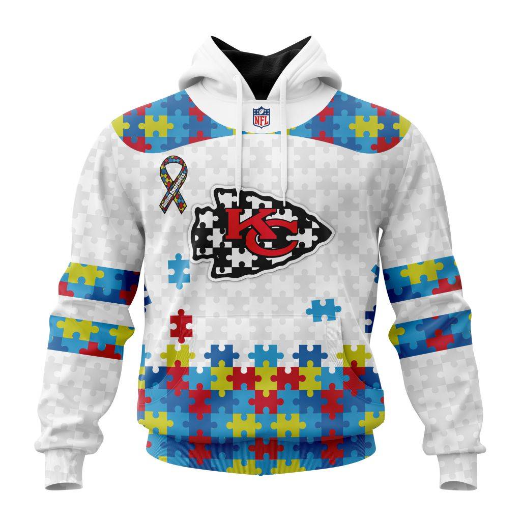 Personalized Nfl Kansas City Chiefs Autism Awareness Design Hoodie
