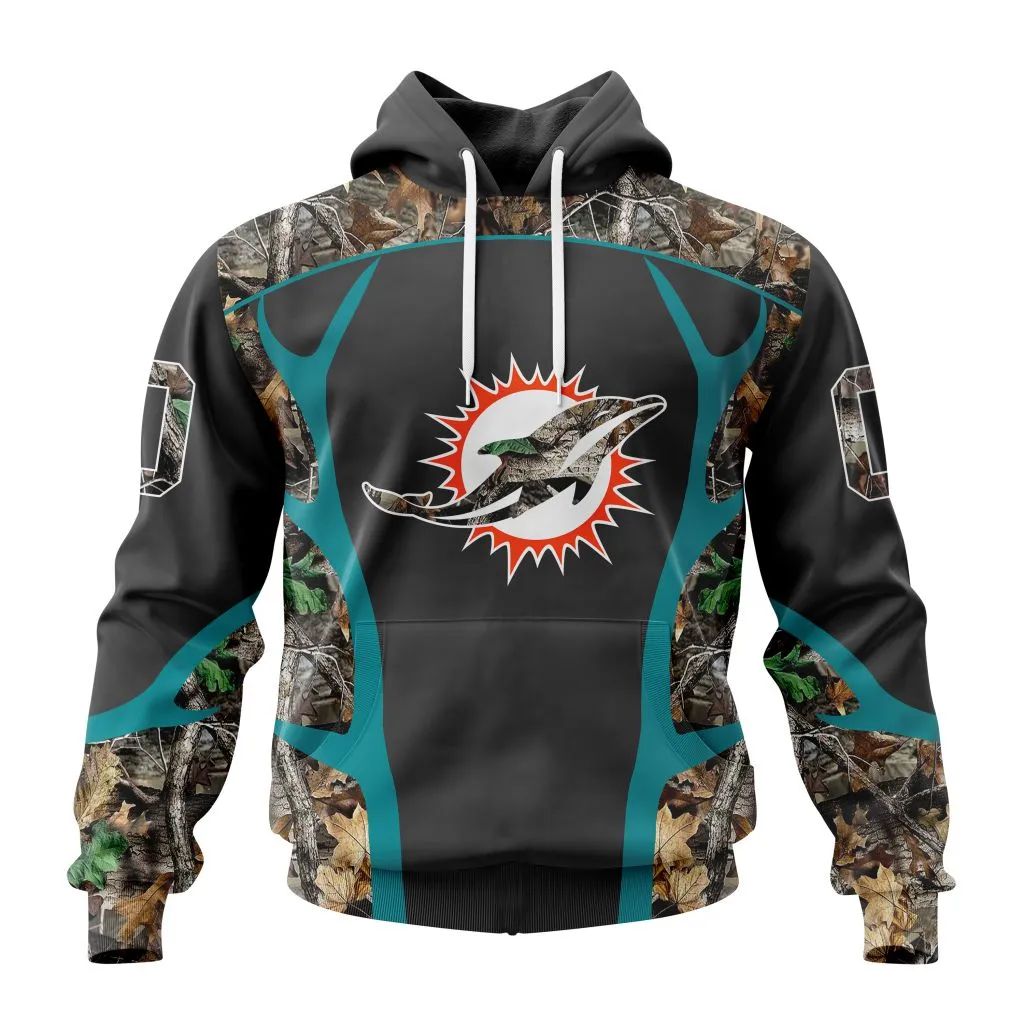 Personalized Nfl Miami Dolphins Camo Hunting Design Hoodie