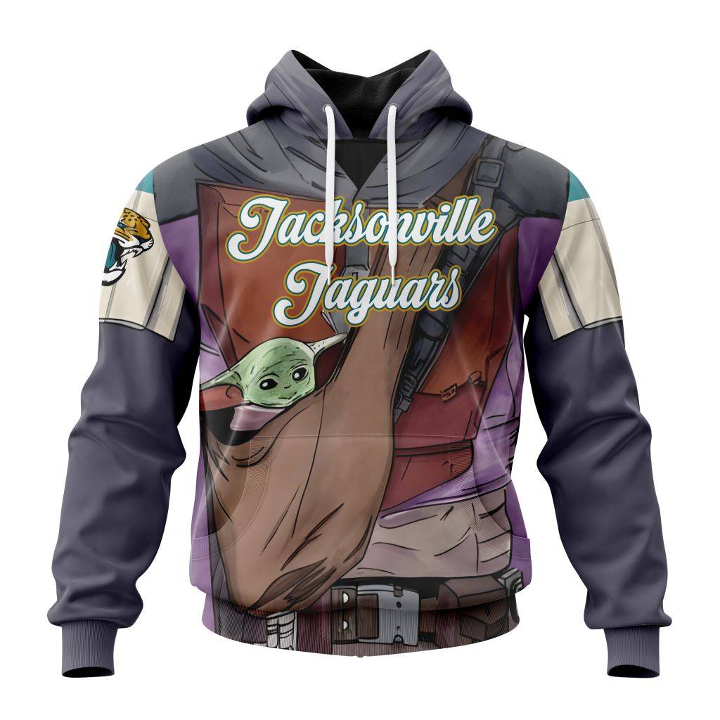 Personalized Nfl Jacksonville Jaguars Specialized Mandalorian And Baby Yoda Hoodie