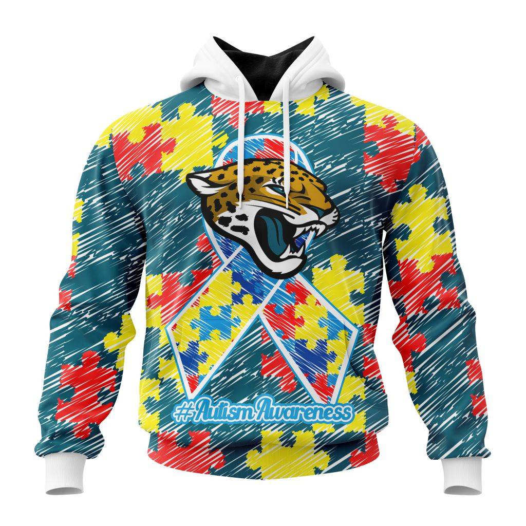 Personalized Nfl Jacksonville Jaguars Puzzle Autism Awareness Hoodie