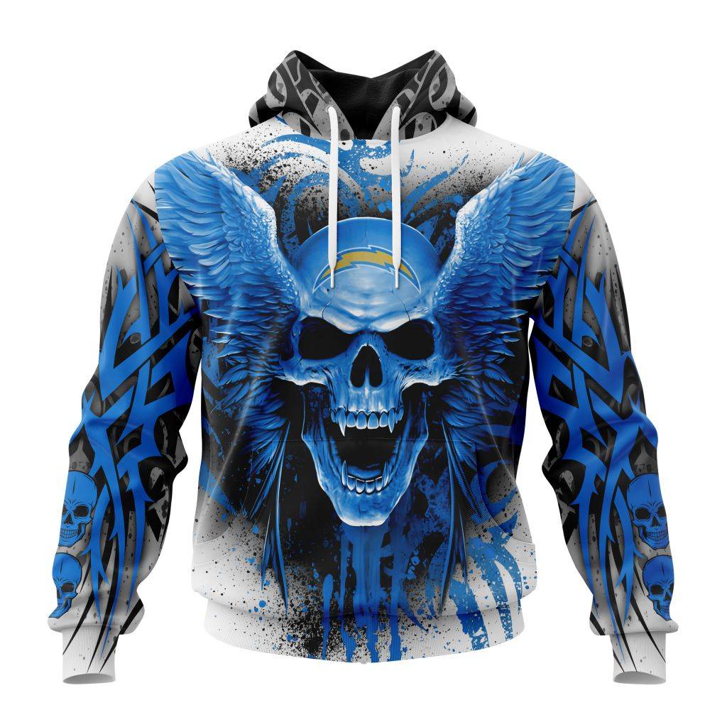 Personalized Nfl Los Angeles Chargers Special Kits With Skull Art Hoodie
