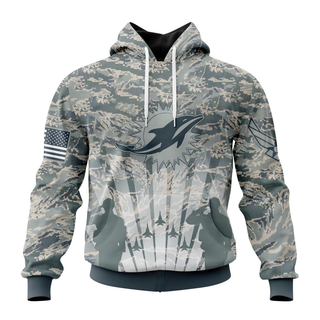 Personalized Nfl Miami Dolphins Honor Us Air Force Veterans Hoodie