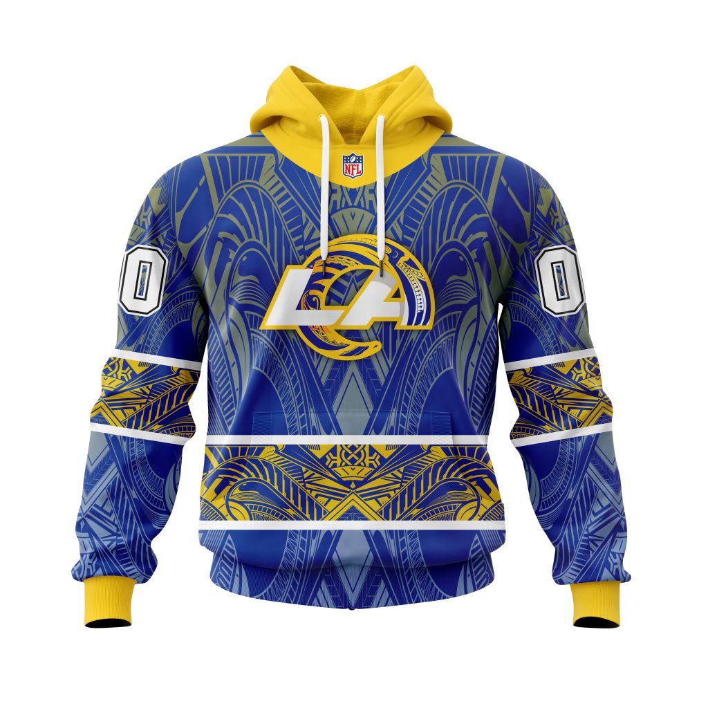 Personalized Nfl Los Angeles Rams Specialized Native With Samoa Culture Hoodie