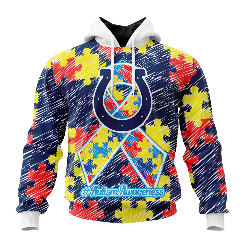 Personalized Nfl Indianapolis Colts Puzzle Autism Awareness Hoodie