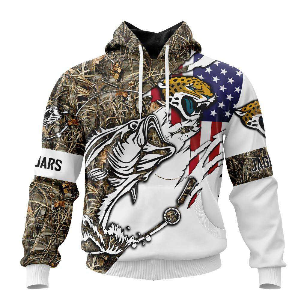 Personalized Nfl Jacksonville Jaguars Fishing With Flag Of The United States Hoodie