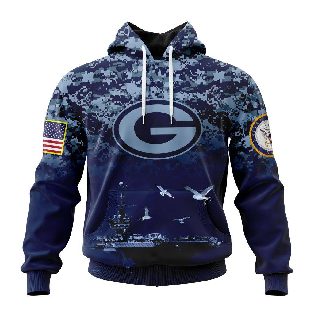 Personalized Nfl Green Bay Packers Honor Us Navy Veterans Hoodie
