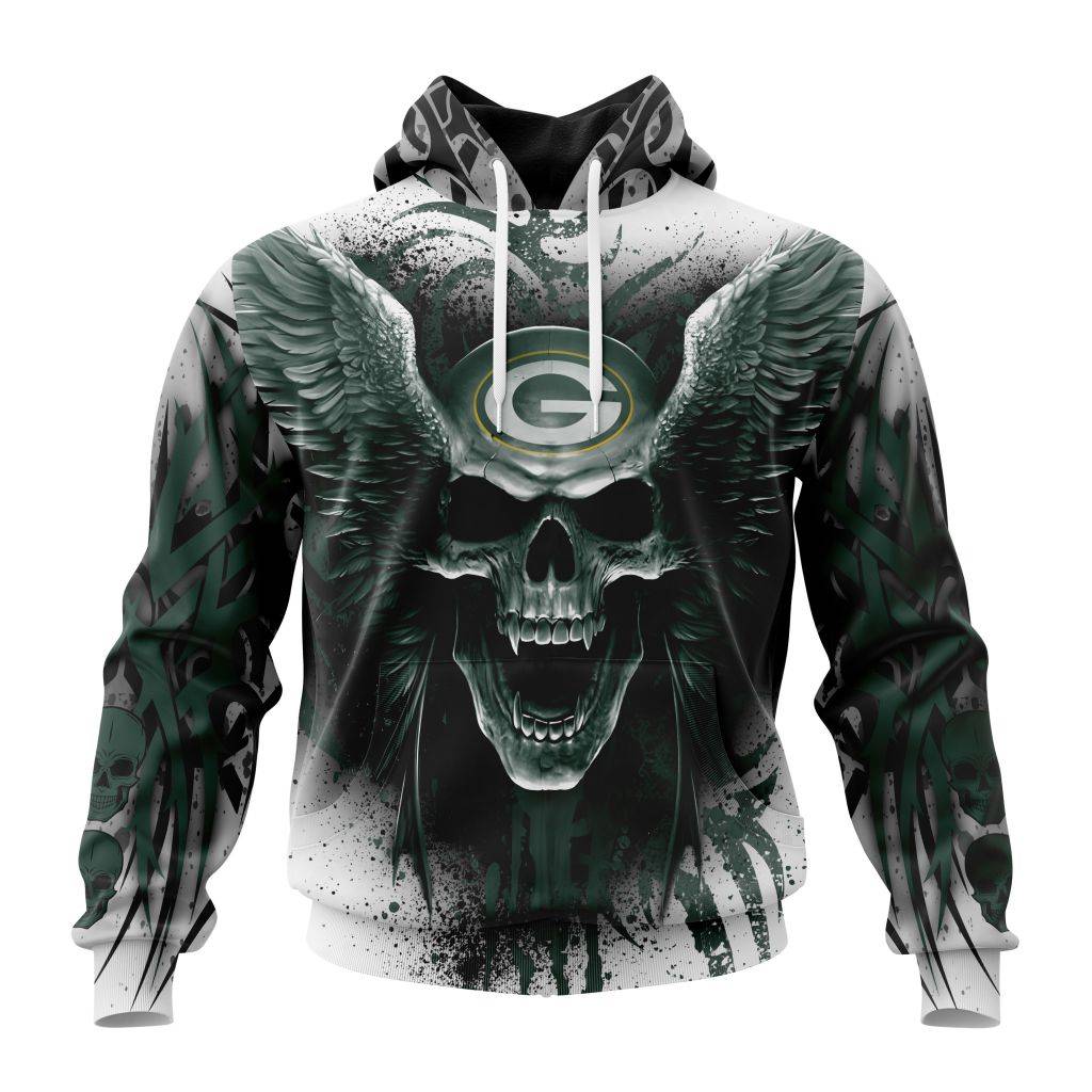 Personalized Nfl Green Bay Packers Special Kits With Skull Art Hoodie