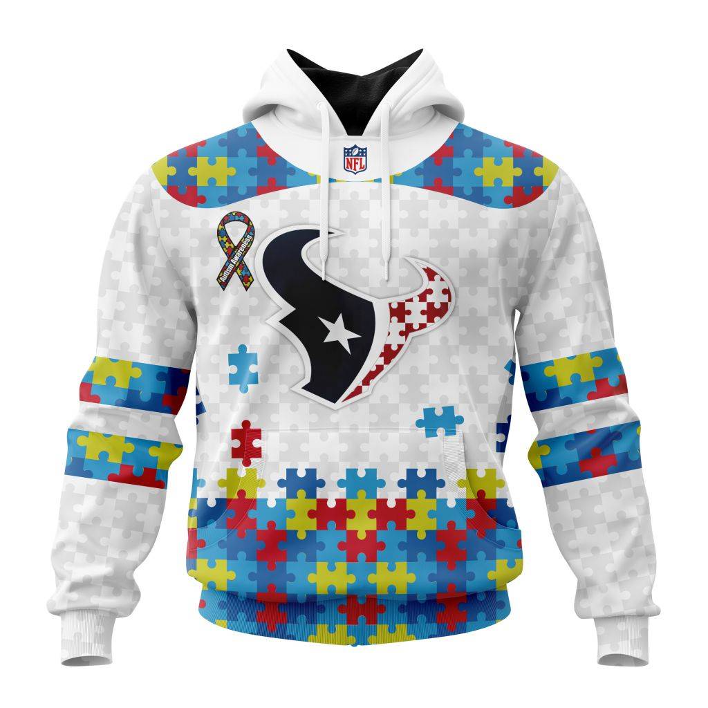 Personalized Nfl Houston Texans Autism Awareness Design Hoodie