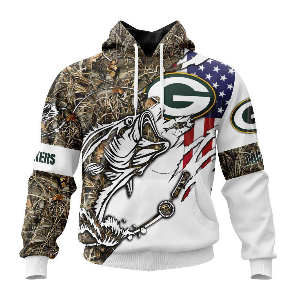 Personalized Nfl Green Bay Packers Fishing With Flag Of The United States Hoodie