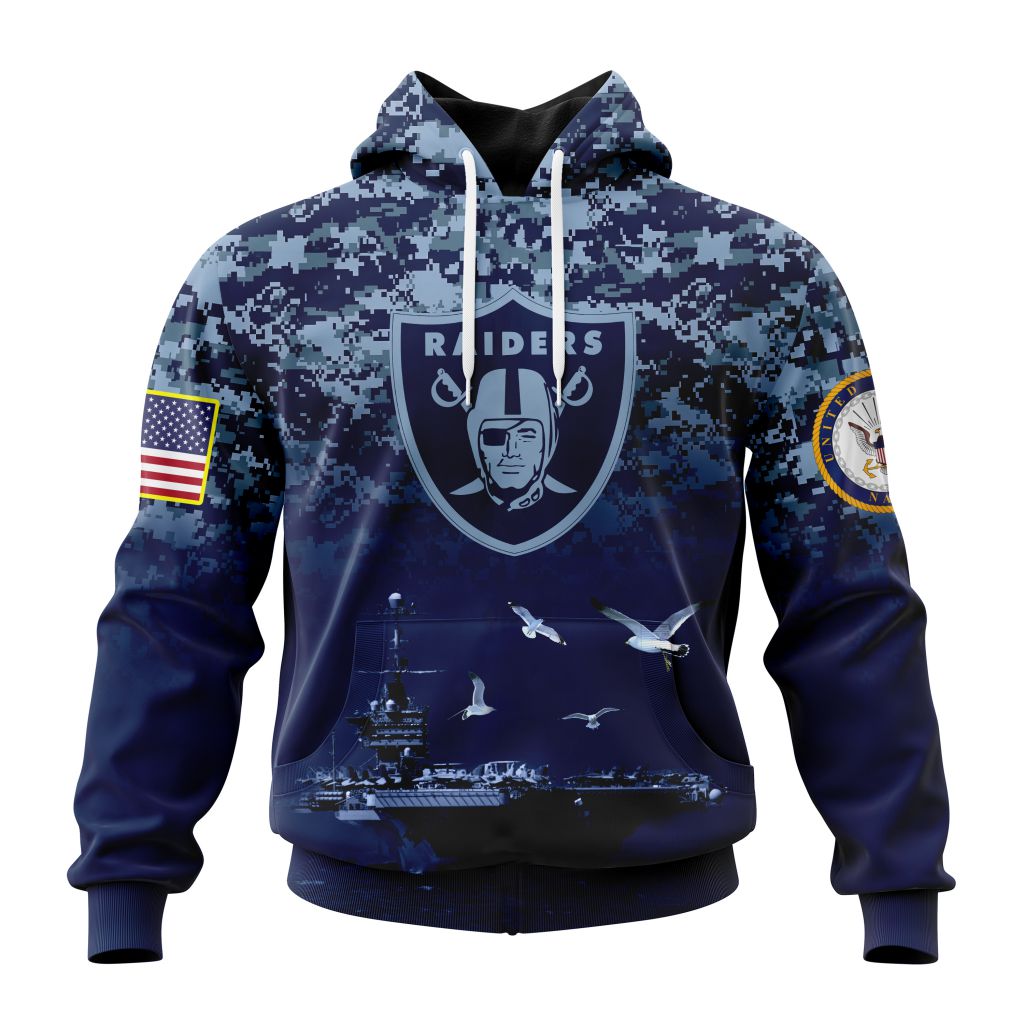 Personalized Nfl Las Vegas Raiders Honor Us Navy Veterans Hoodie