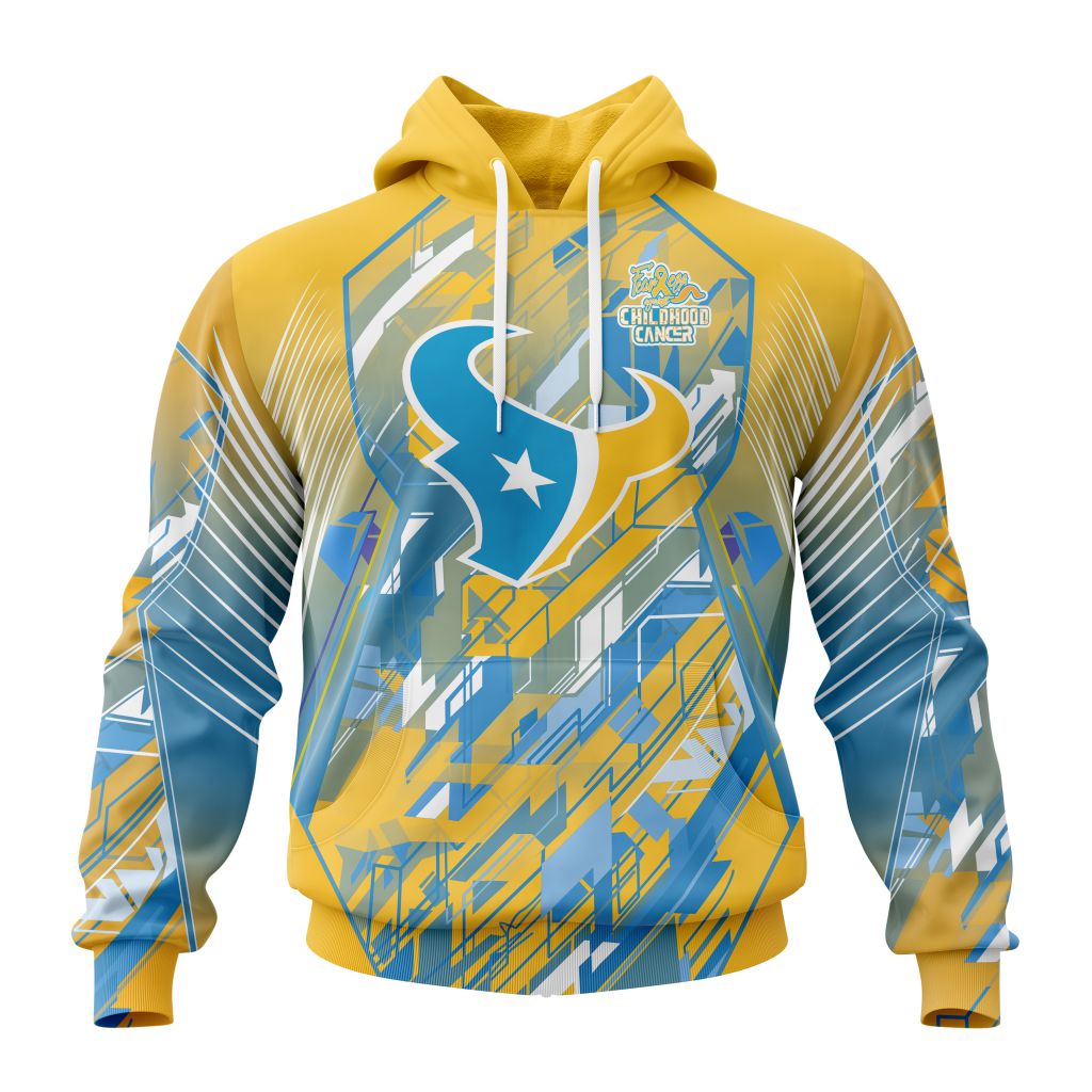 Personalized Nfl Houston Texans Fearless Against Childhood Cancers Hoodie