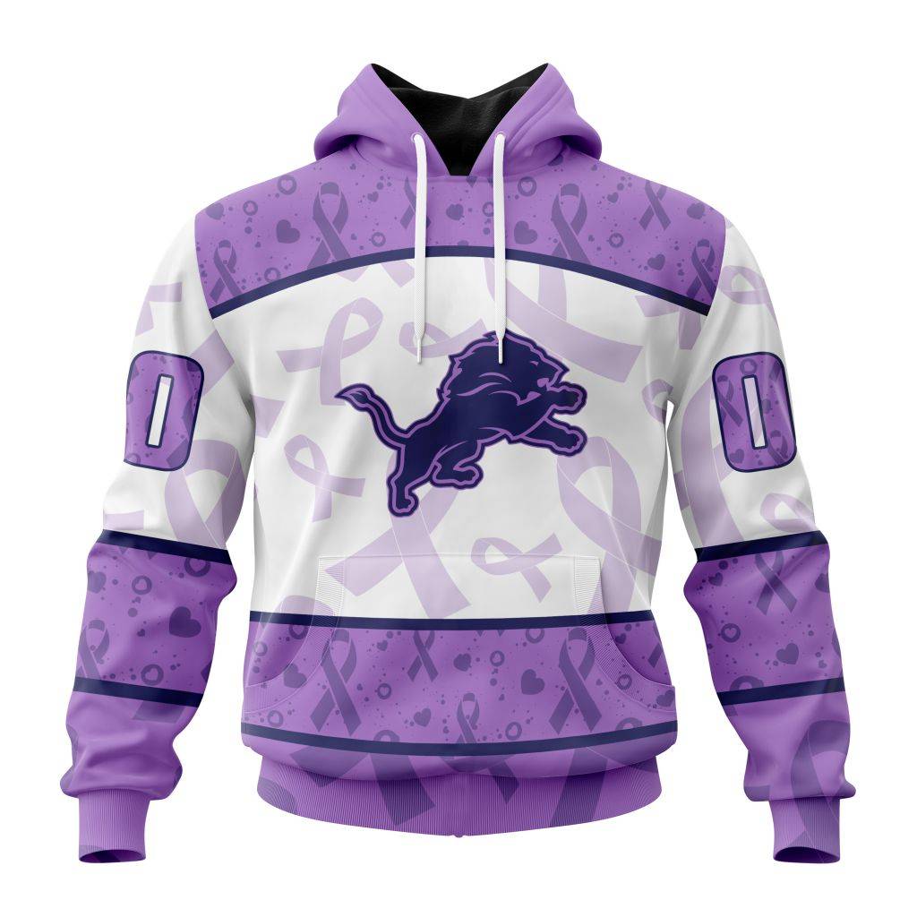 Personalized Nfl Detroit Lions Special Lavender Fights Cancer Hoodie