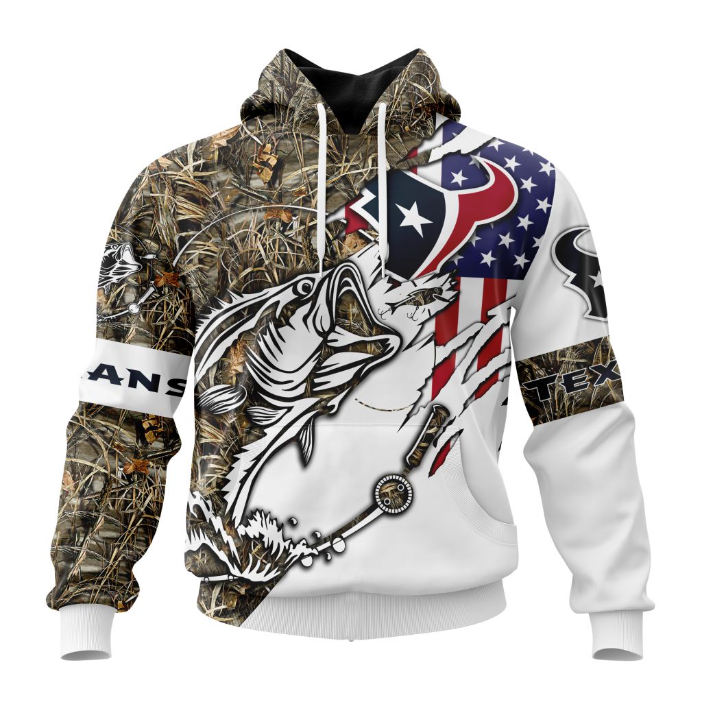 Personalized Nfl Houston Texans Fishing With Flag Of The United States Hoodie