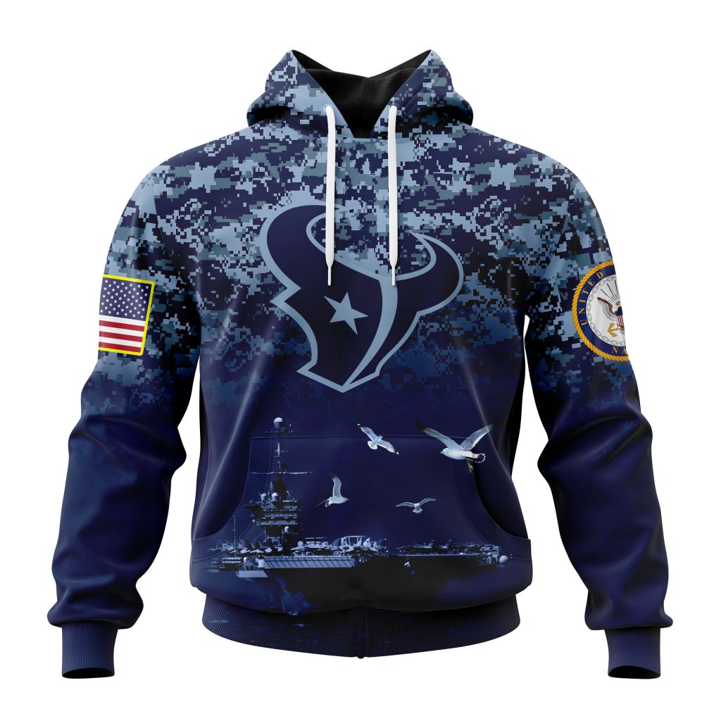 Personalized Nfl Houston Texans Honor Us Navy Veterans Hoodie