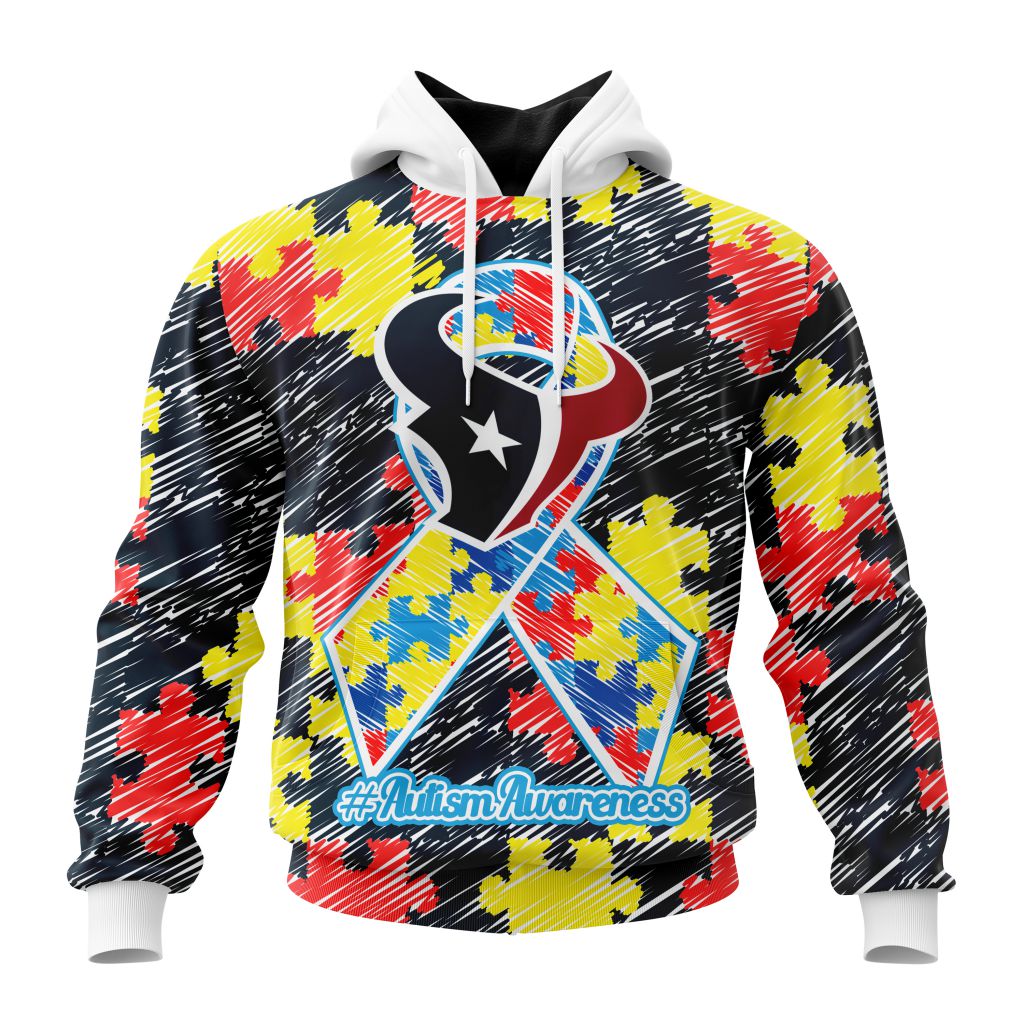 Personalized Nfl Houston Texans Puzzle Autism Awareness Hoodie
