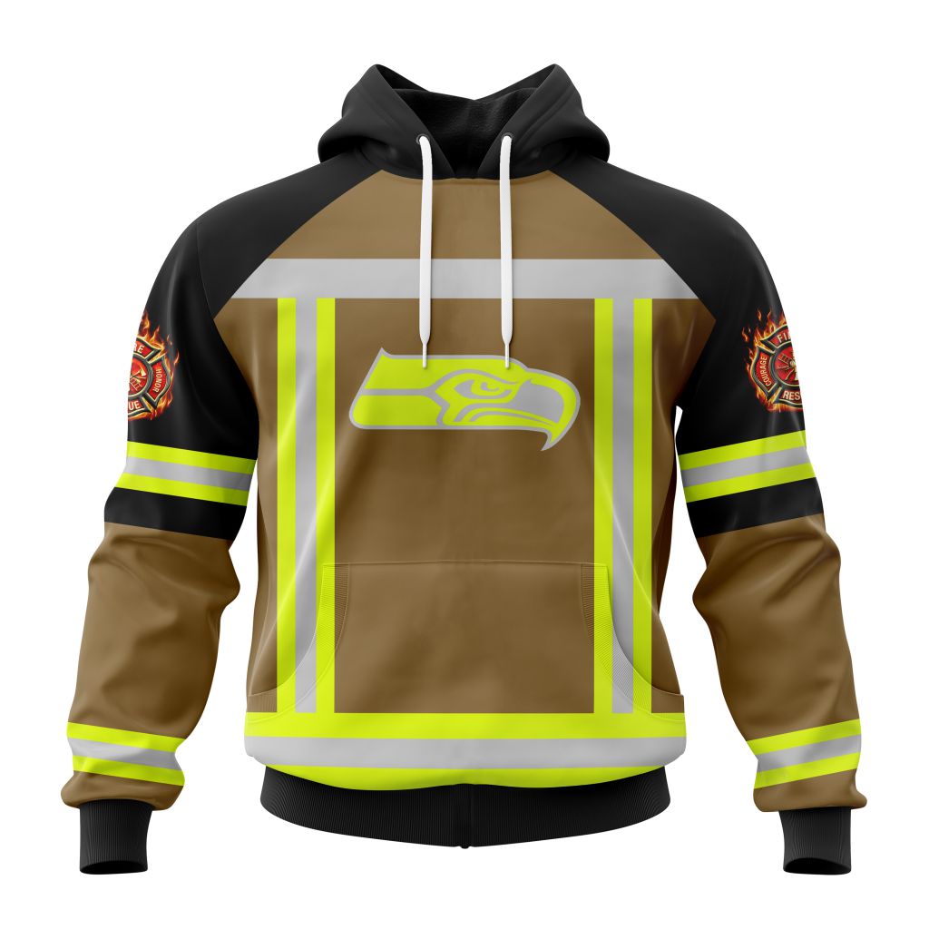 Customized Nfl Seattle Seahawks Special Firefighter Uniform Design Hoodie
