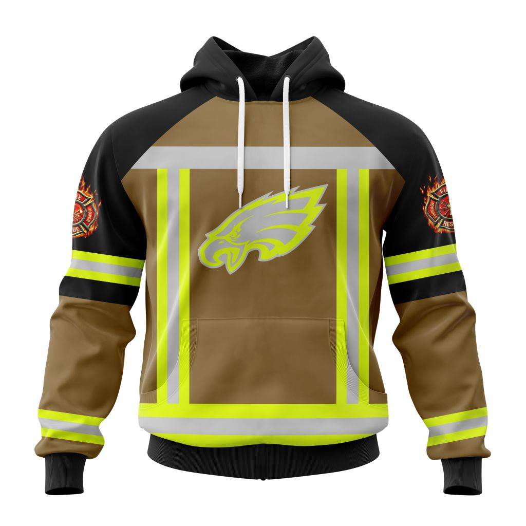 Customized Nfl Philadelphia Eagles Special Firefighter Uniform Design Hoodie