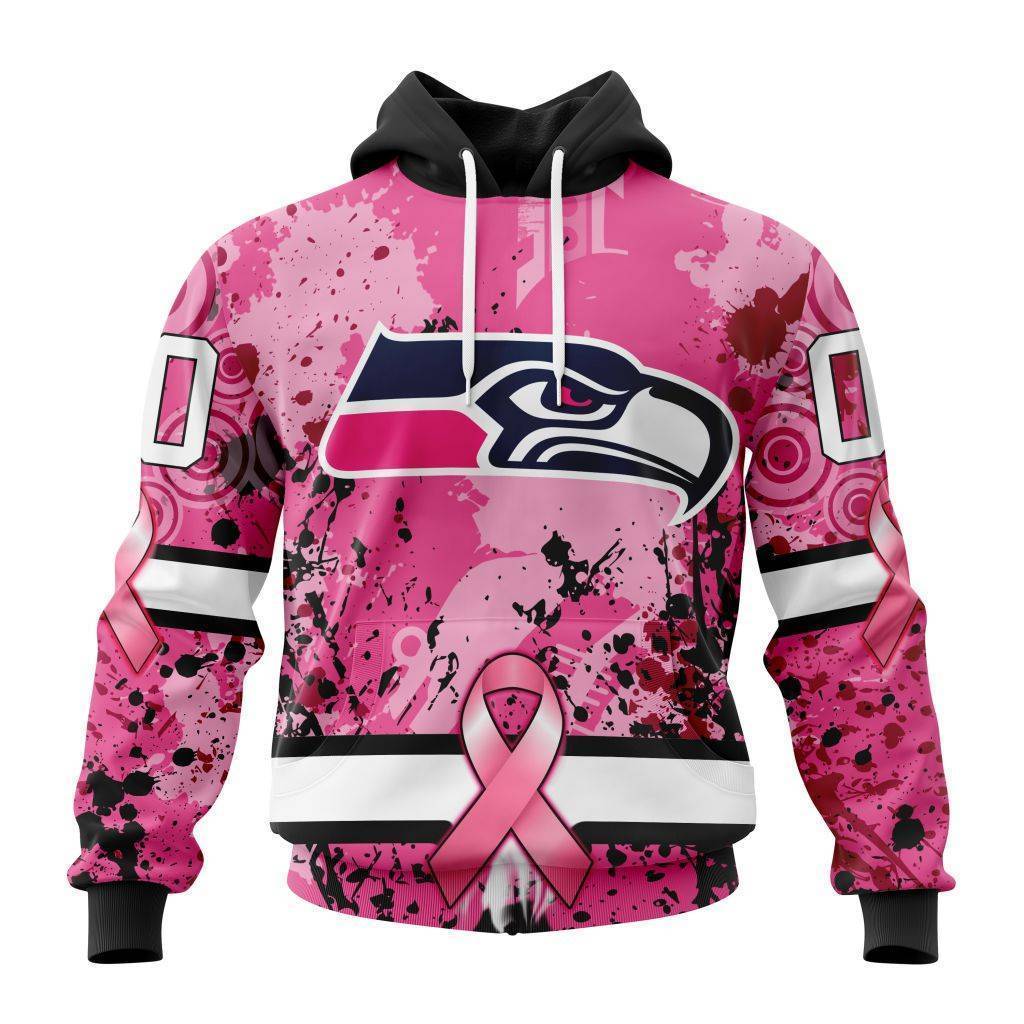 Customized Nfl Seattle Seahawks I Pink I Can In October We Wear Pink Breast Cancer Hoodie