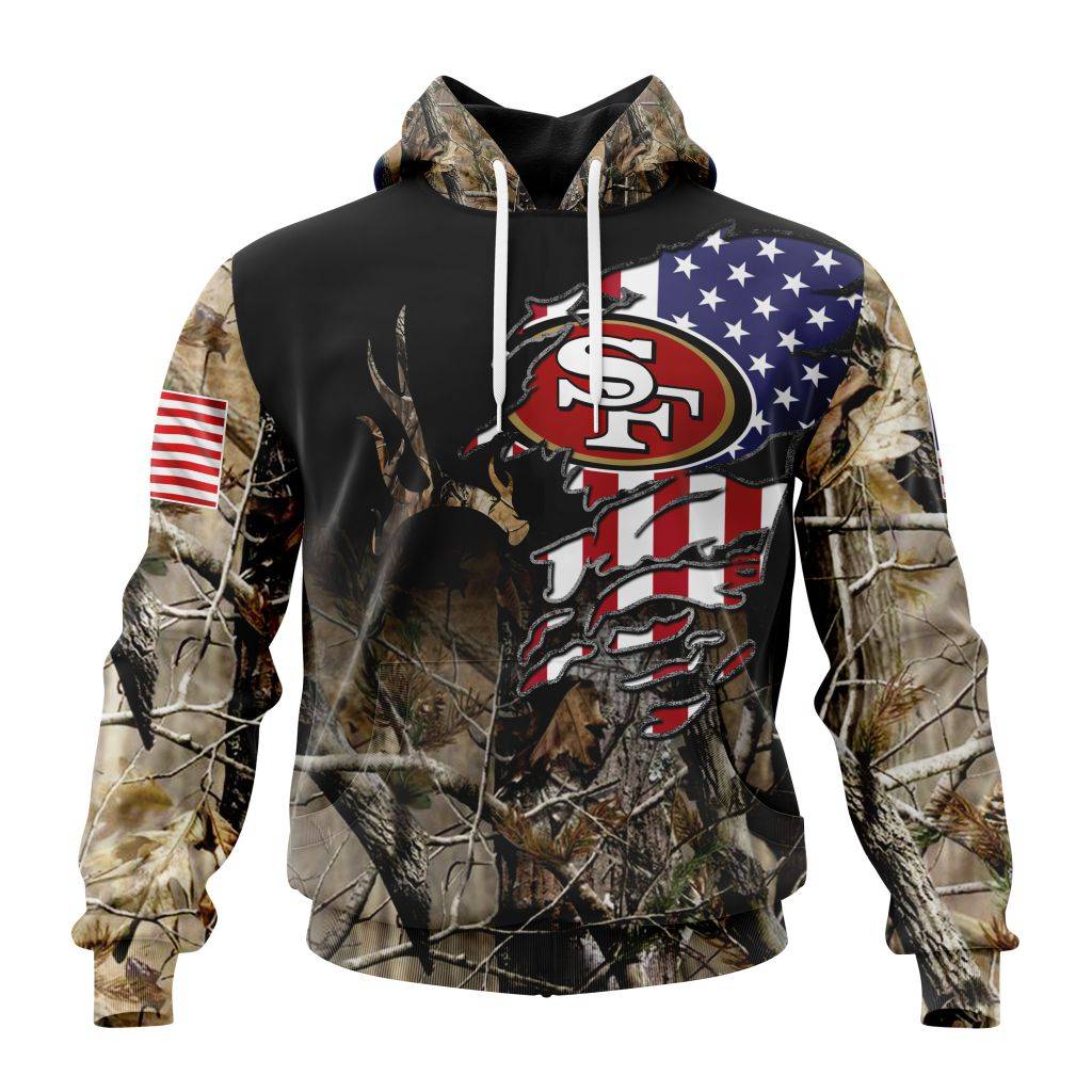 Customized Nfl San Francisco 49Ers Special Camo Realtree Hunting Hoodie