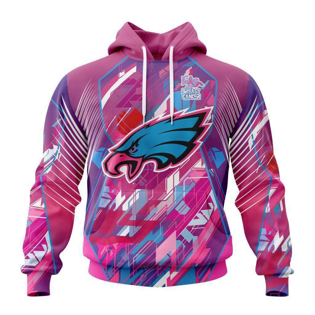 Customized Nfl Philadelphia Eagles I Pink I Can Fearless Again Breast Cancer Hoodie
