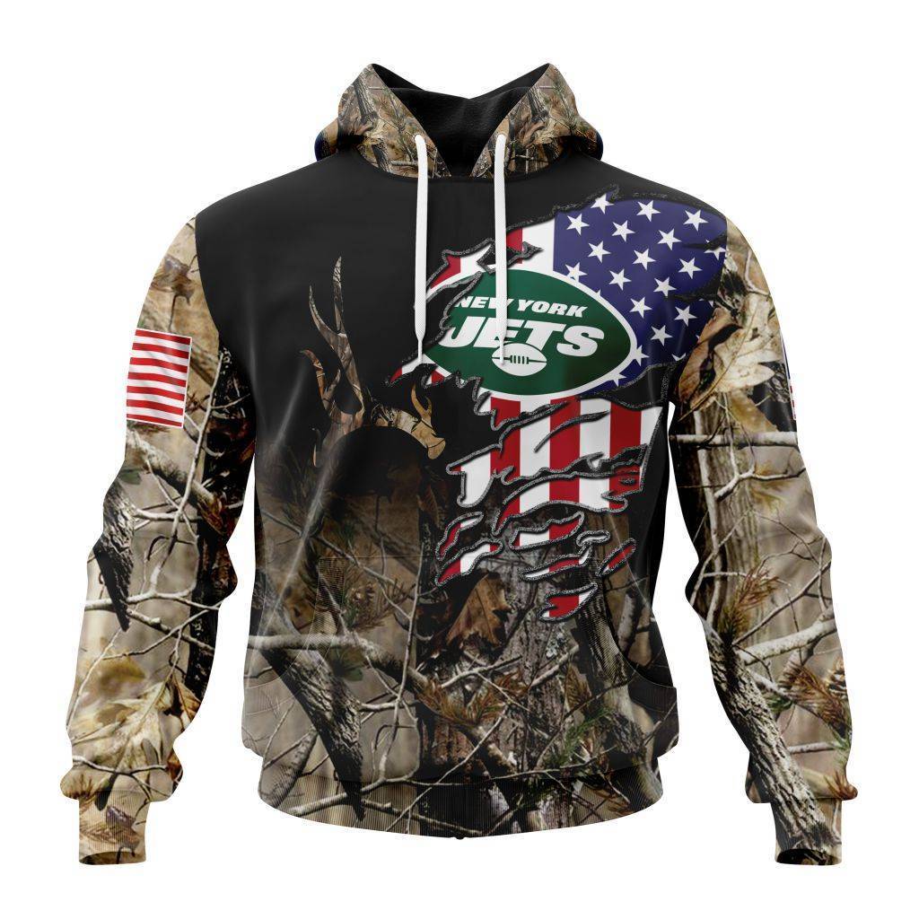 Customized Nfl New York Jets Special Camo Realtree Hunting Hoodie