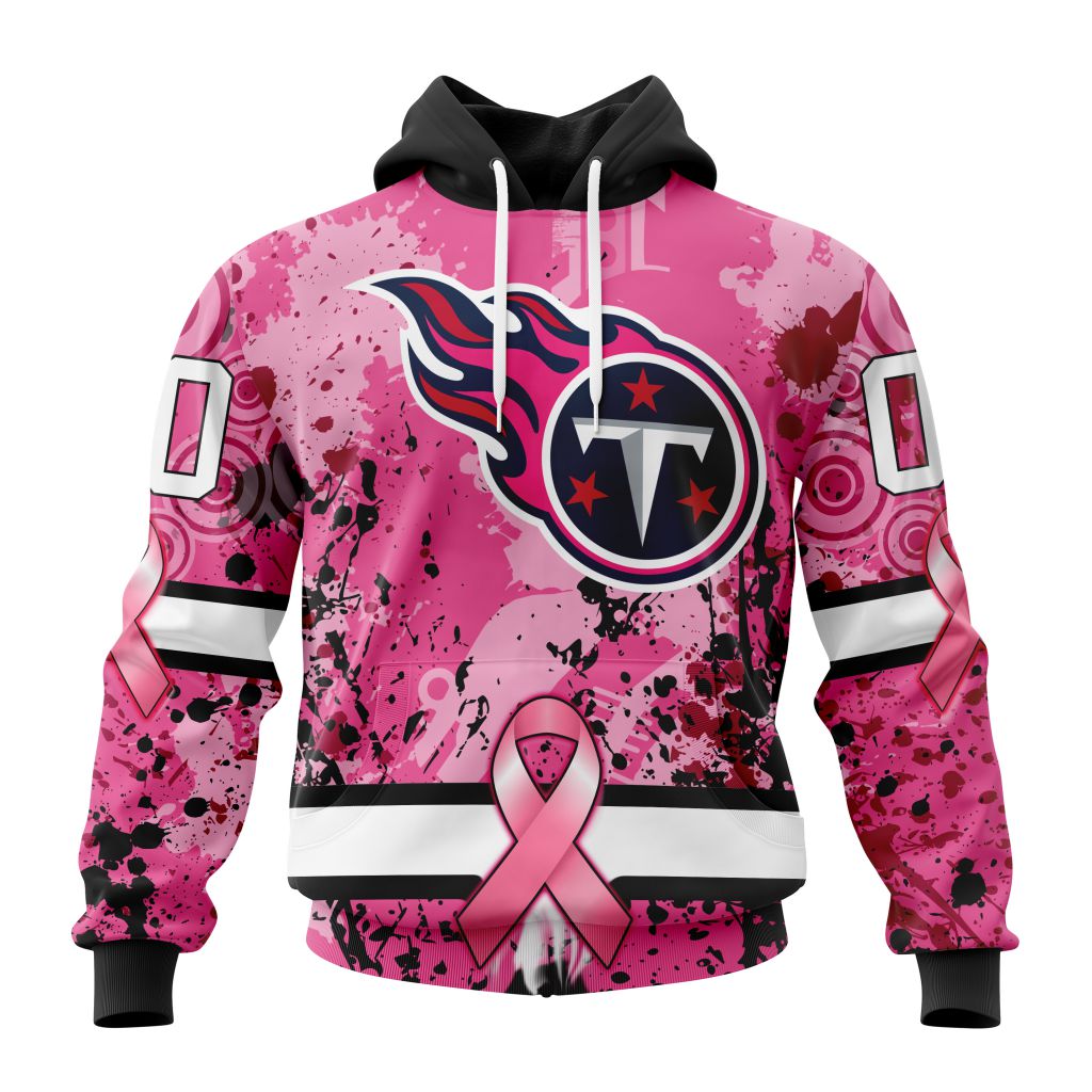 Customized Nfl Tennessee Titans I Pink I Can In October We Wear Pink Breast Cancer Hoodie