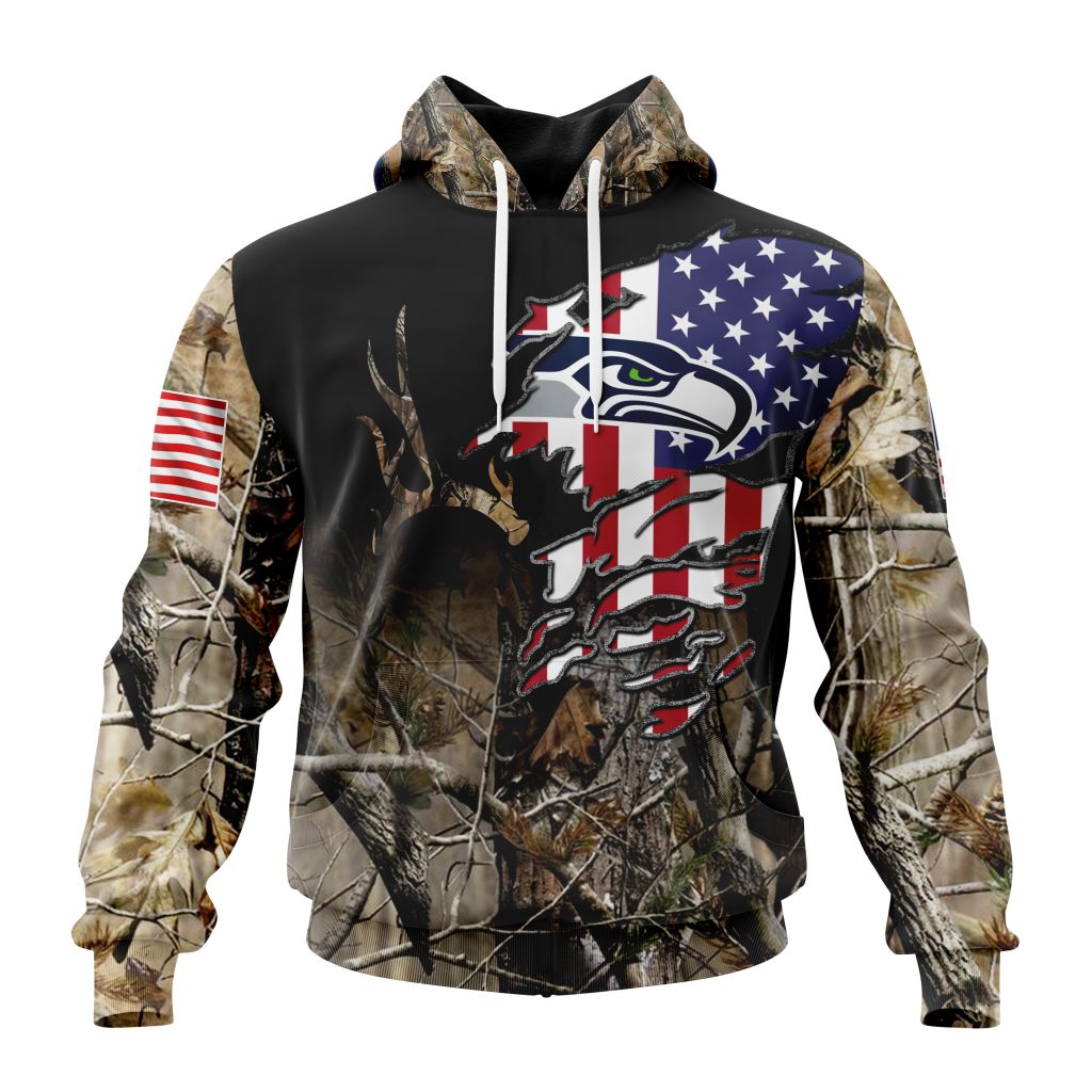 Customized Nfl Seattle Seahawks Special Camo Realtree Hunting Hoodie