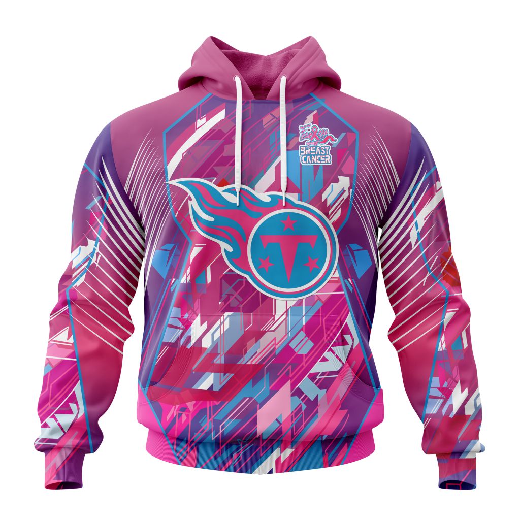 Customized Nfl Tennessee Titans I Pink I Can Fearless Again Breast Cancer Hoodie