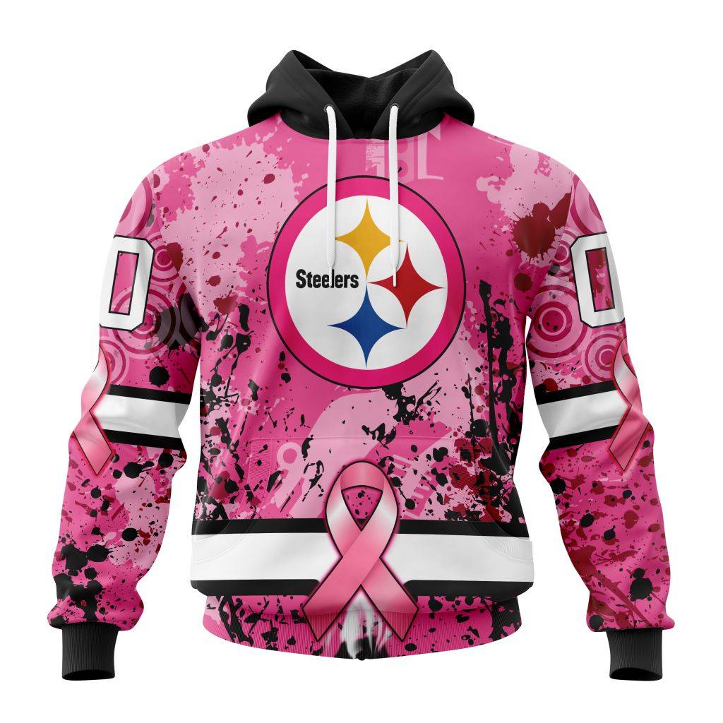 Customized Nfl Pittsburgh Steelers I Pink I Can In October We Wear Pink Breast Cancer Hoodie