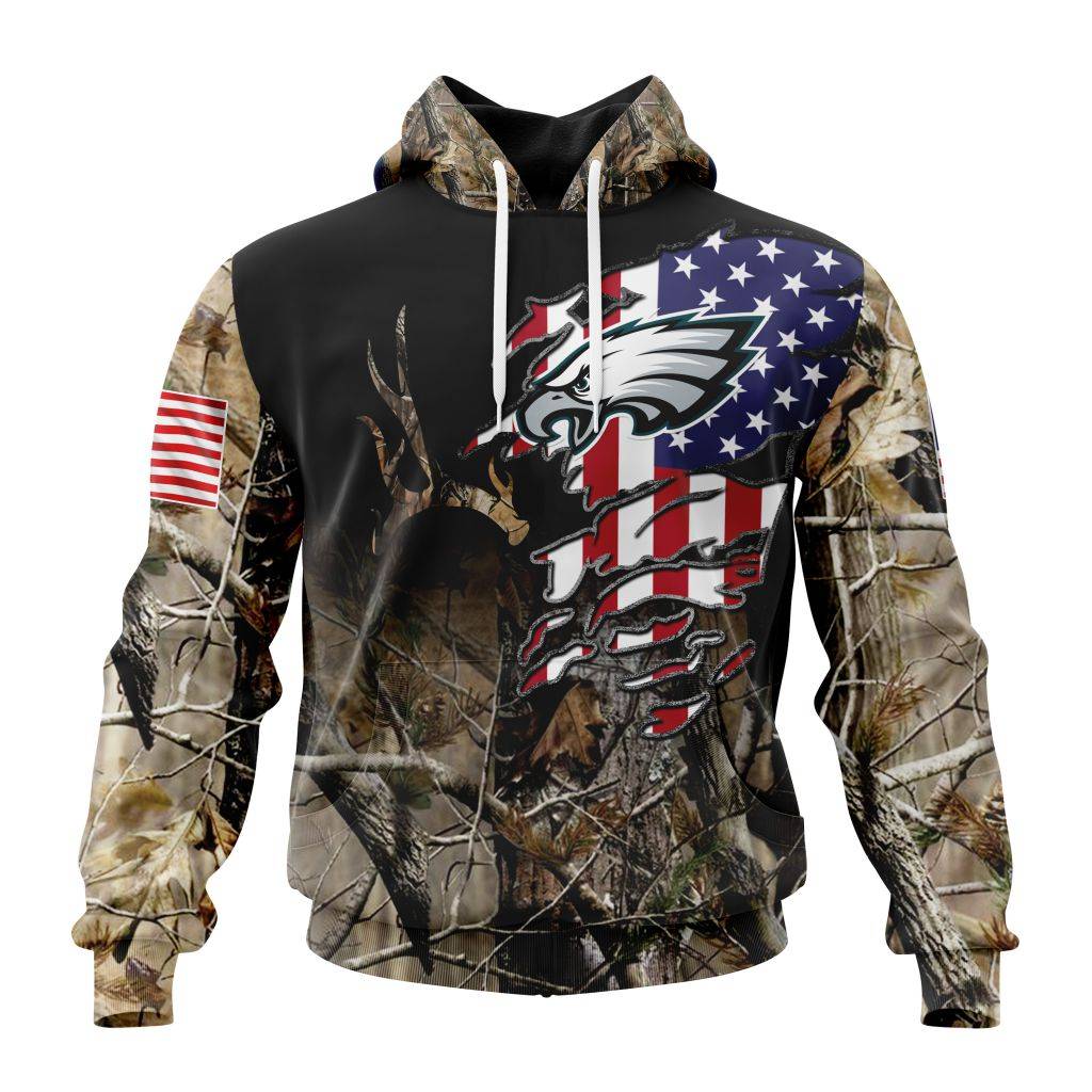 Customized Nfl Philadelphia Eagles Special Camo Realtree Hunting Hoodie