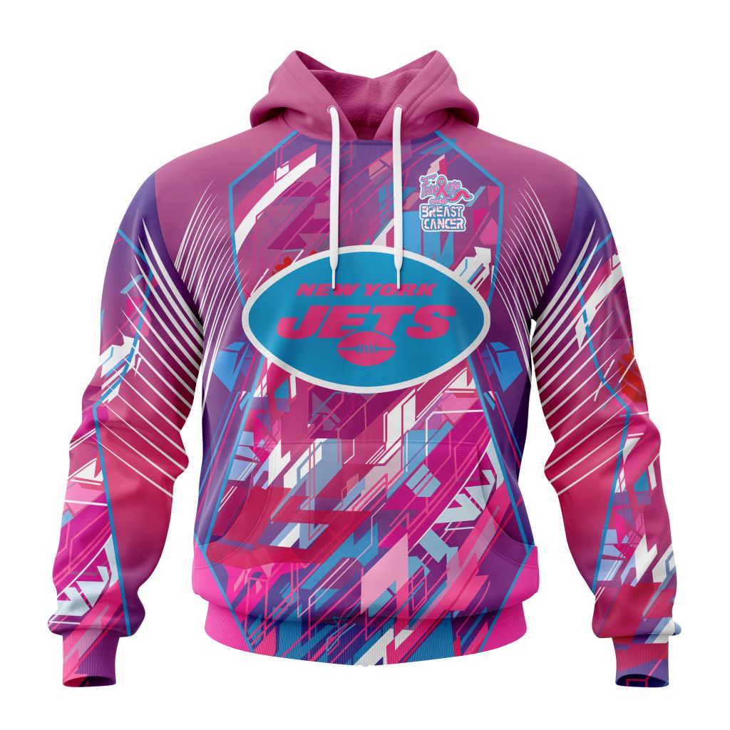 Customized Nfl New York Jets I Pink I Can Fearless Again Breast Cancer Hoodie
