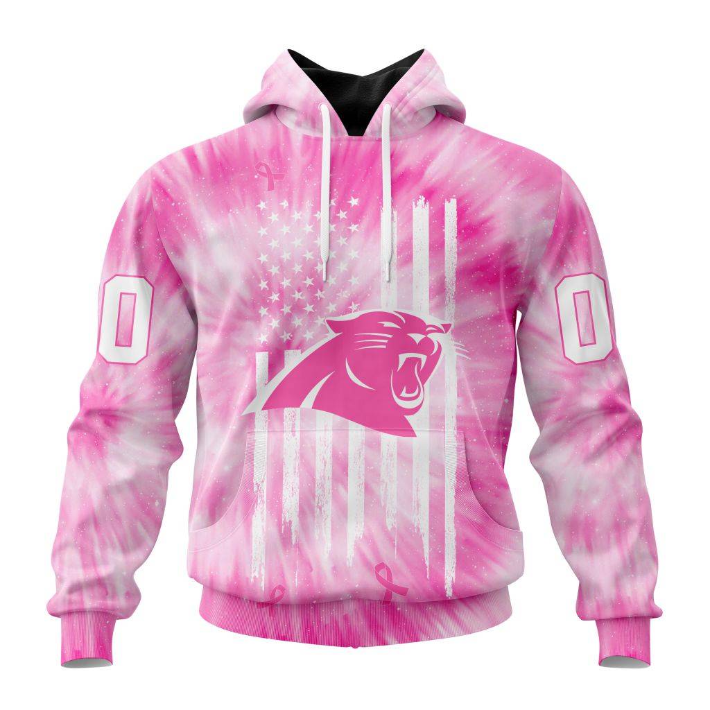Personalized Nfl Carolina Panthers Special Pink Tie-Dye Hoodie