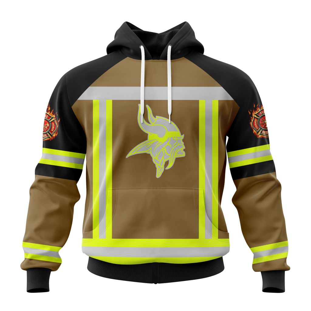 Customized Nfl Minnesota Vikings Special Firefighter Uniform Design Hoodie