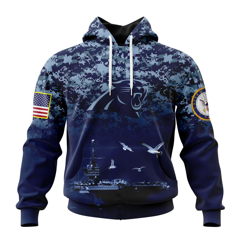 Personalized Nfl Carolina Panthers Honor Us Navy Veterans Hoodie