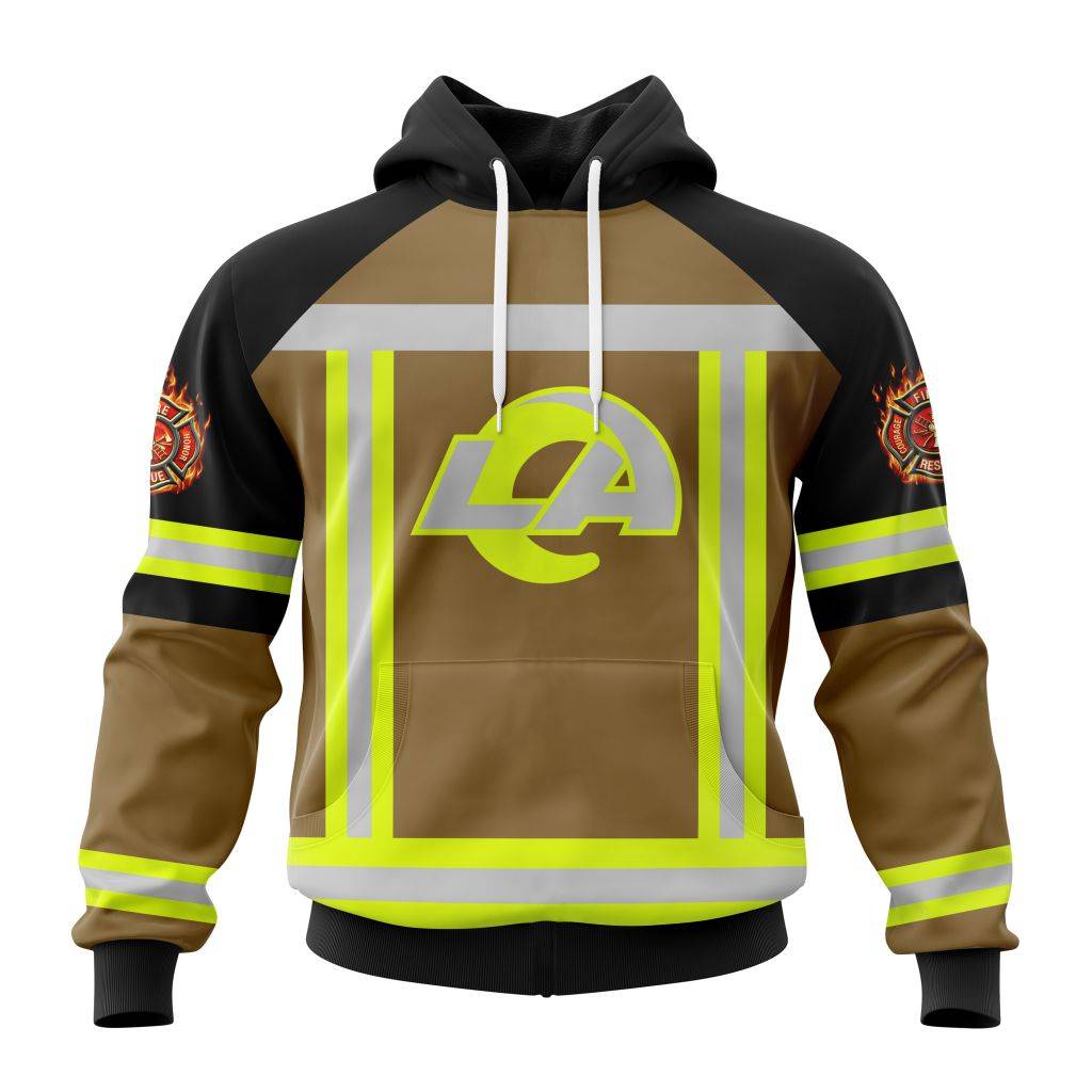 Customized Nfl Los Angeles Rams Special Firefighter Uniform Design Hoodie