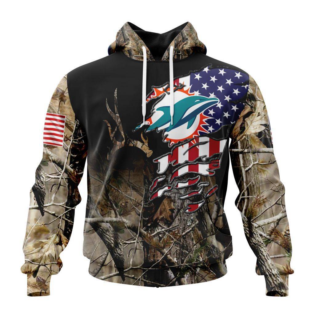 Customized Nfl Miami Dolphins Special Camo Realtree Hunting Hoodie