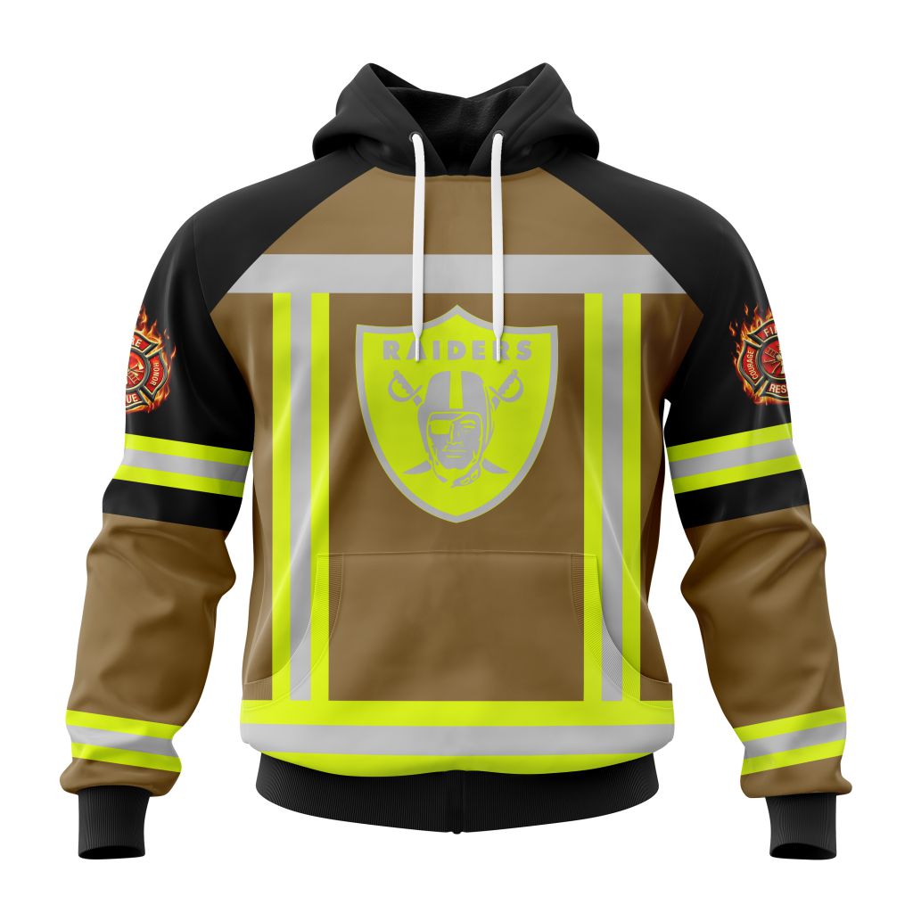 Customized Nfl Las Vegas Raiders Special Firefighter Uniform Design Hoodie