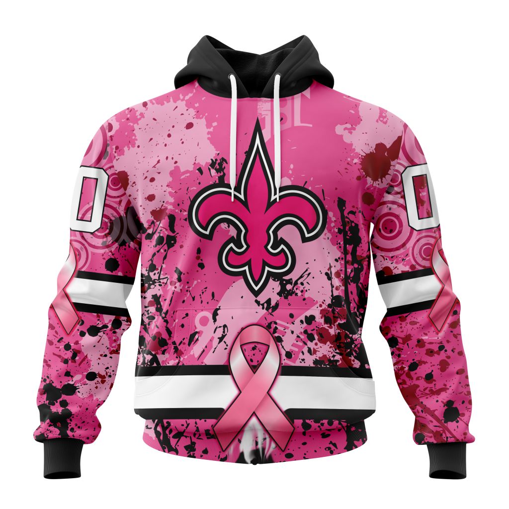 Customized Nfl New Orleans Saints I Pink I Can In October We Wear Pink Breast Cancer Hoodie