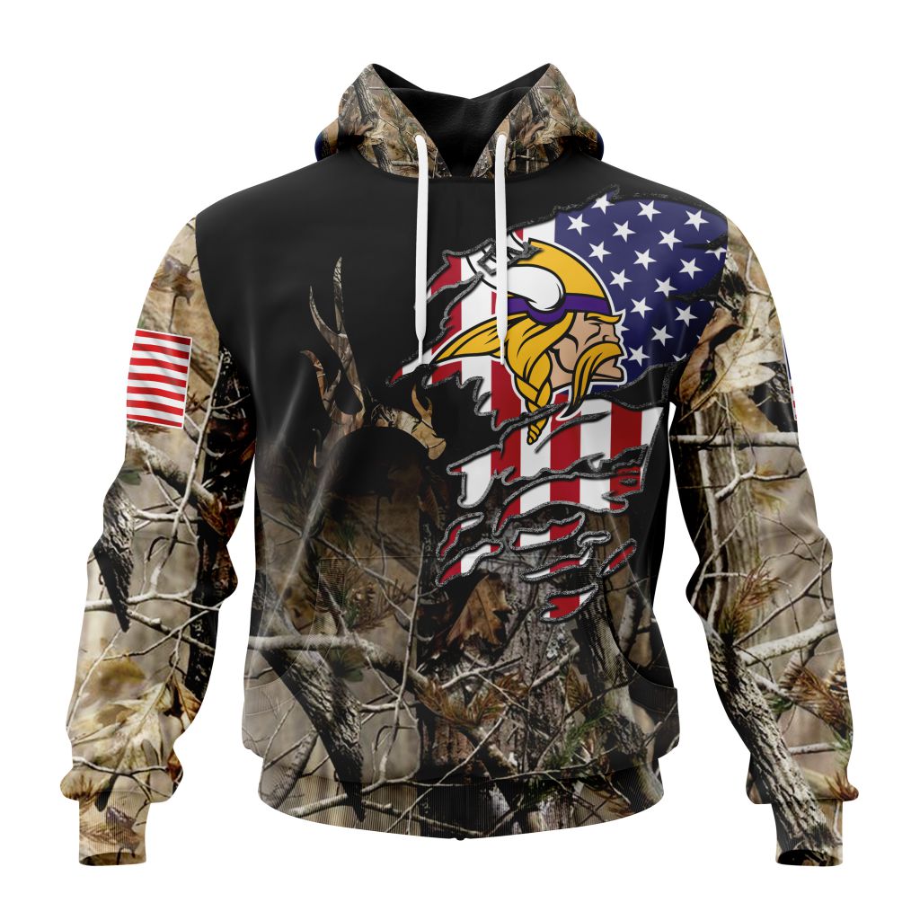 Customized Nfl Minnesota Vikings Special Camo Realtree Hunting Hoodie